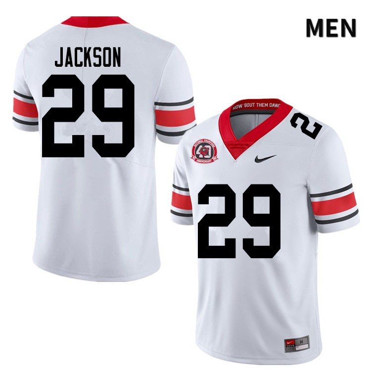 Georgia Bulldogs Men's Darius Jackson #29 White 2020 1980 National Champions 40th Anniversary Stitched College UGA Football Jersey 23CU012RU